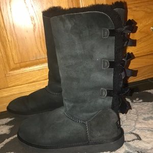 UGG Bailey Bow tall boots. Size 8. Black